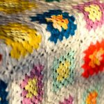 Colorful crochet blanket